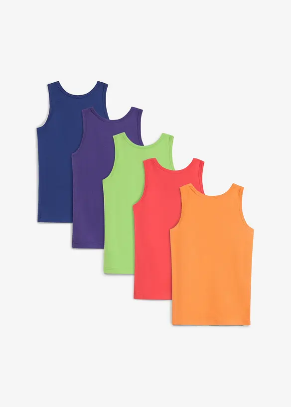 Linne av elastisk materialmix med ekologisk bomull (5-pack), bonprix