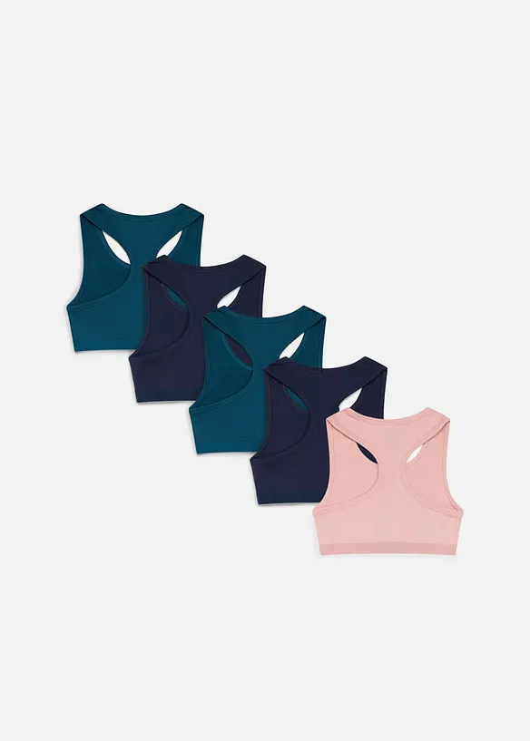 BH-topp av mjuk mix med ekologisk bomull (5-pack), bonprix