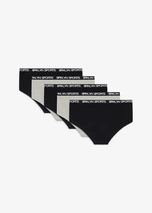 Trosa av mjuk materialmix med ekologisk bomull (5-pack), bonprix