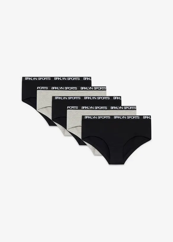 Trosa av mjuk materialmix med ekologisk bomull (5-pack), bonprix