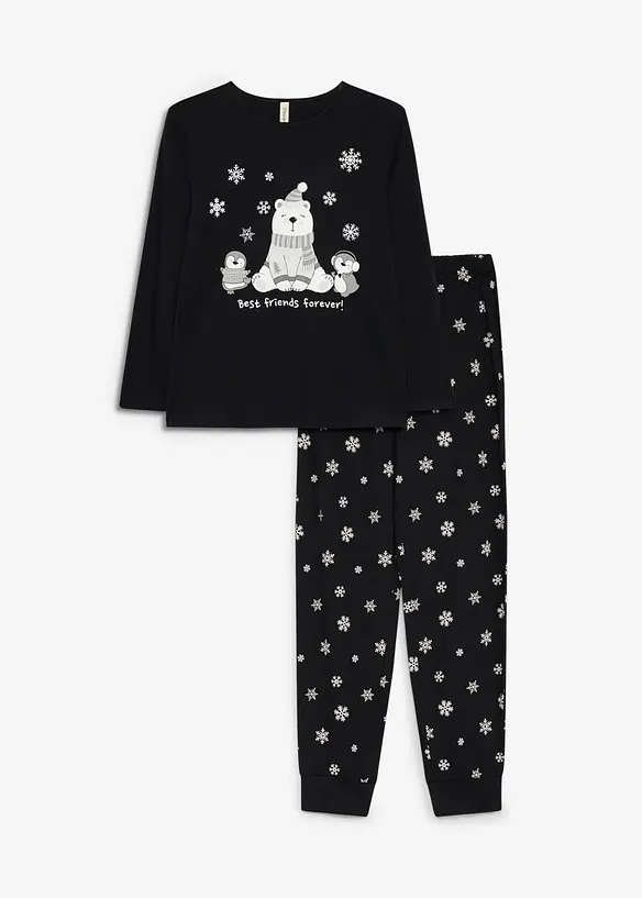 Pyjamas i bomull med sovmask, bonprix