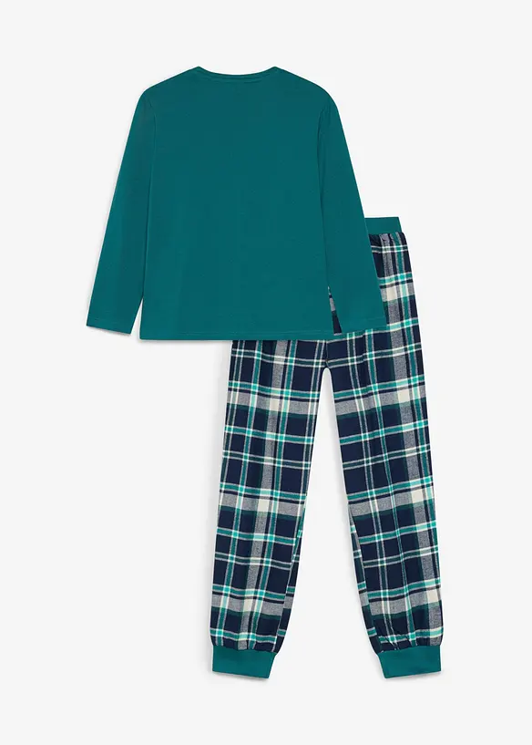 Barnpyjamas med flanellbyxa av mjuk bomull (2 delar), bonprix