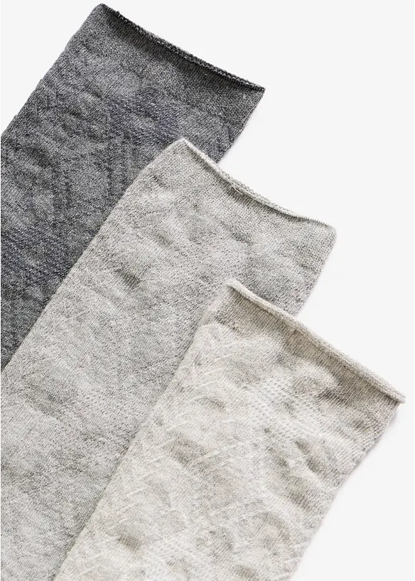 Strumpor med struktur (3-pack), bonprix