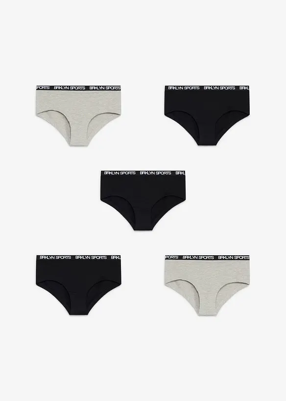 Trosa av mjuk materialmix med ekologisk bomull (5-pack), bonprix