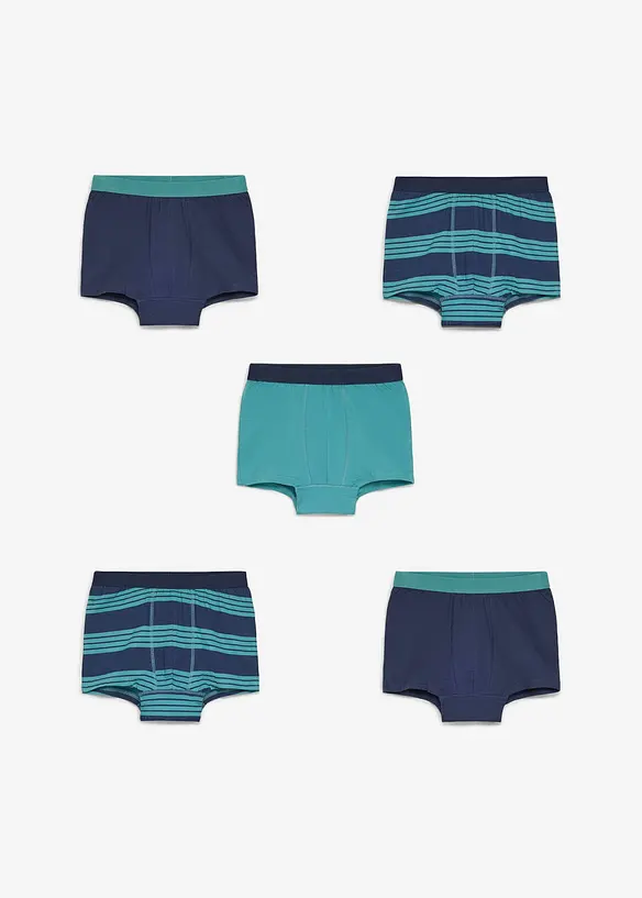 Boxerkalsong i tajt modell med mjuk, ekologisk bomull (5-pack), bonprix