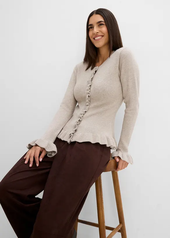 H&aring;lm&ouml;nstrad cardigan, bonprix