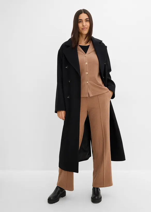 Cardigan i ribbstickad jersey, bonprix