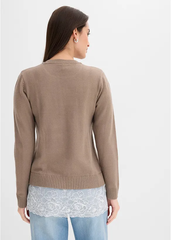 Finstickad tr&ouml;ja i viskosmix, bonprix