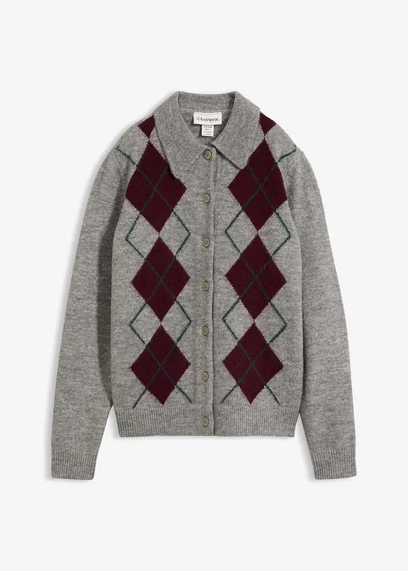 Cardigan med krage, bonprix