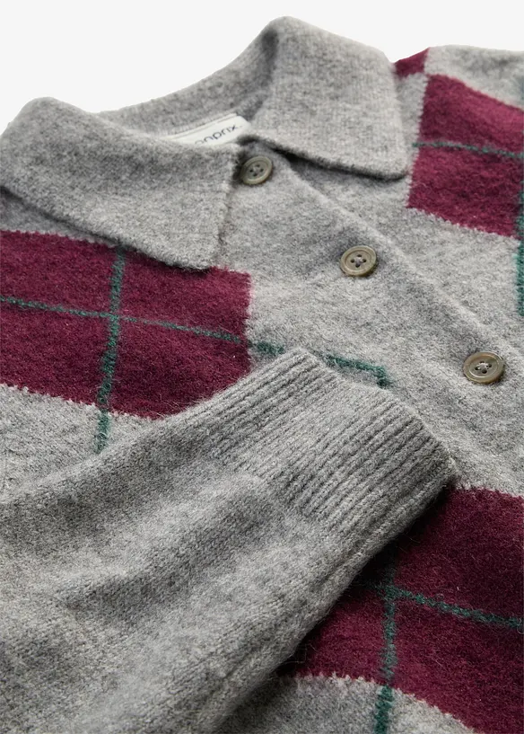 Cardigan med krage, bonprix