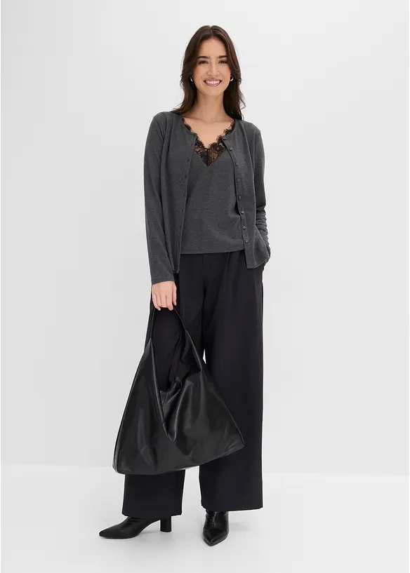 Topp i 2 i 1-modell med spets, bonprix