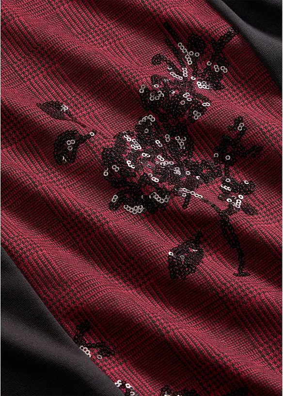Jacquardtopp med broderi, bonprix