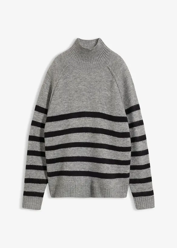 Stickad polotr&ouml;ja i ledig modell, bonprix