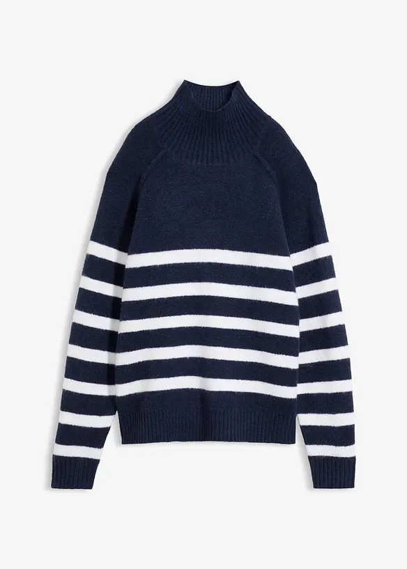Stickad polotr&ouml;ja i ledig modell, bonprix