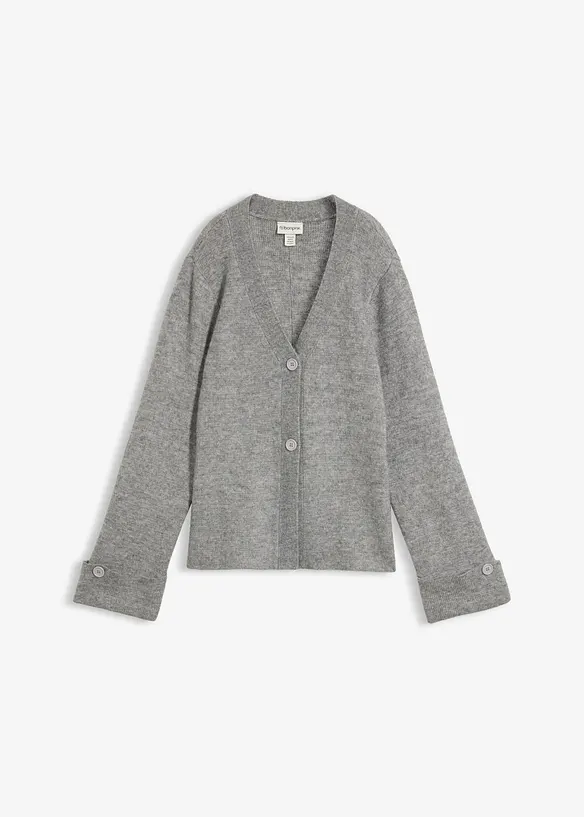 Finstickad cardigan i insv&auml;ngd modell, bonprix