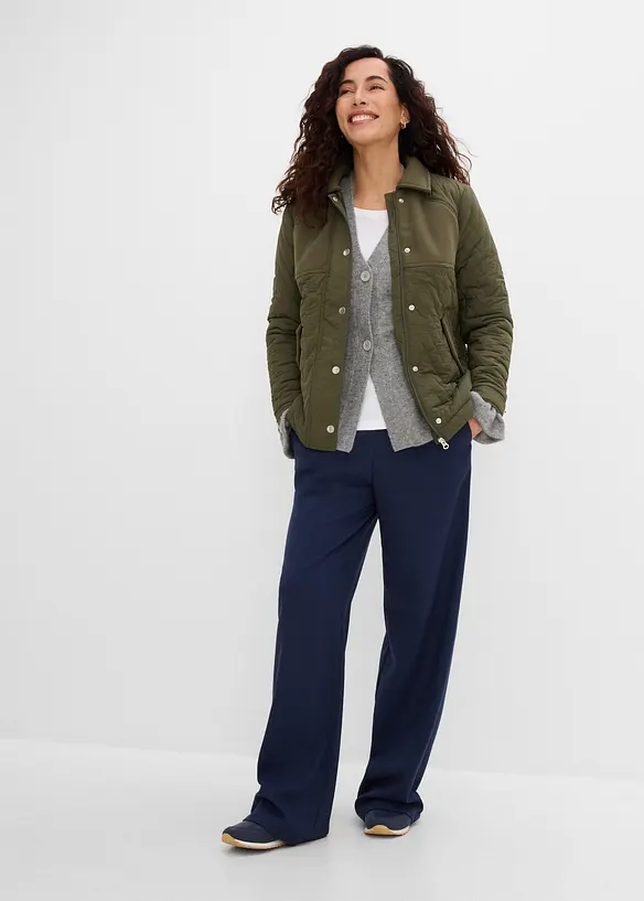 Finstickad cardigan i insv&auml;ngd modell, bonprix
