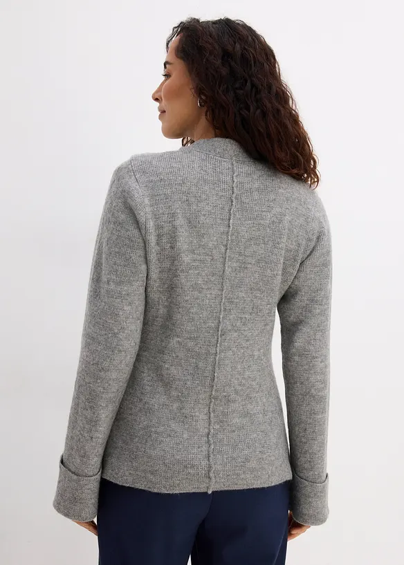Finstickad cardigan i insv&auml;ngd modell, bonprix