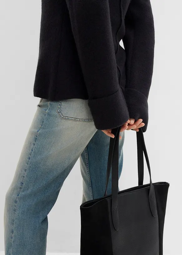 Finstickad cardigan i insv&auml;ngd modell, bonprix