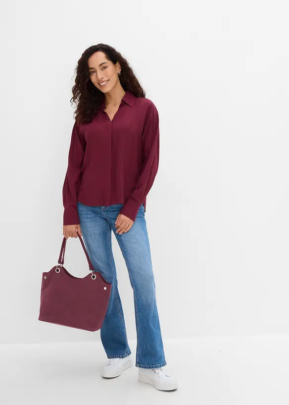 Blus i mjuk viskos, bonprix
