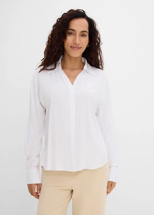 Blus i mjuk viskos, bonprix