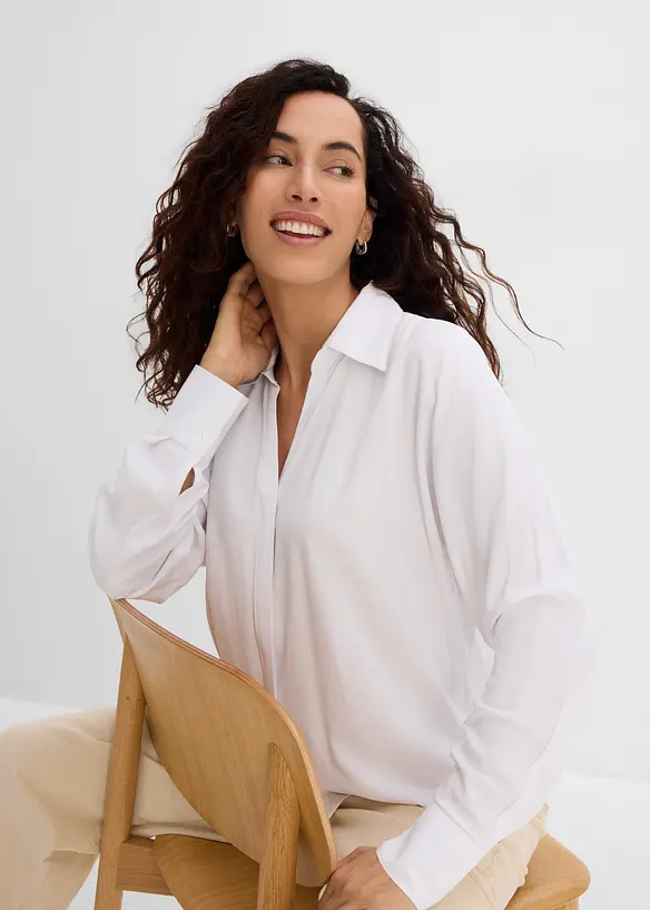 Blus i mjuk viskos, bonprix