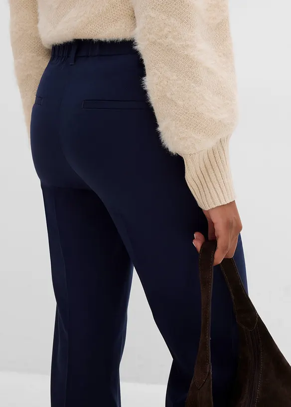 Byxa i materialmix med yllelook, bonprix