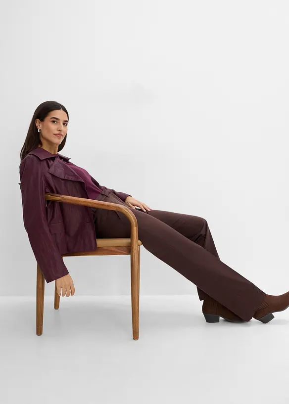 Byxa i materialmix med yllelook, bonprix