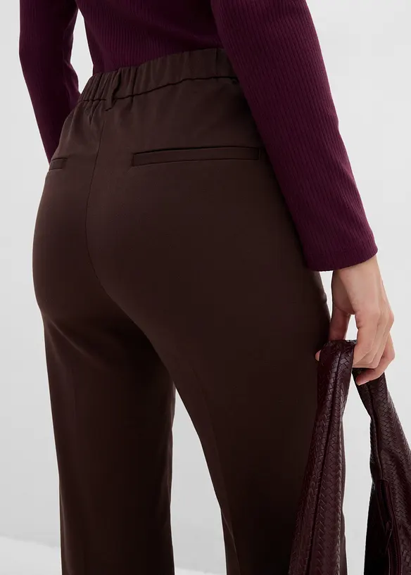 Byxa i materialmix med yllelook, bonprix