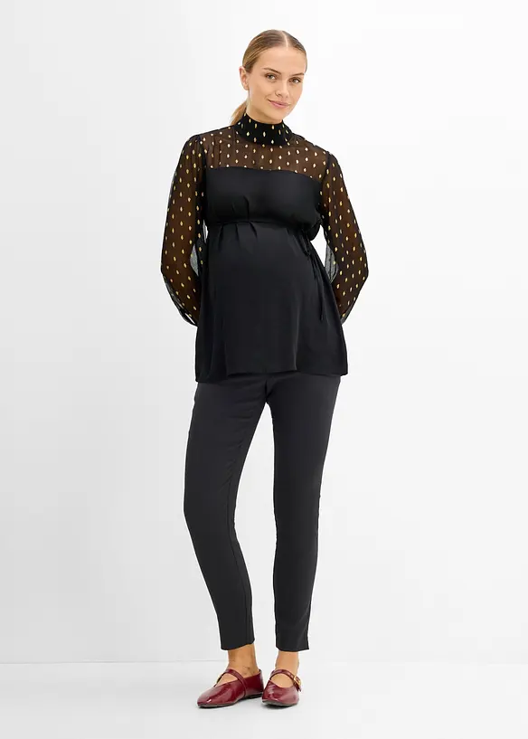 Festfin mammablus med transparenta &auml;rmar, bonprix