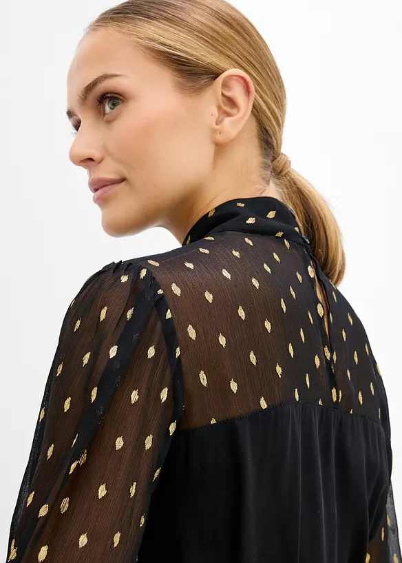 Festfin mammablus med transparenta &auml;rmar, bonprix