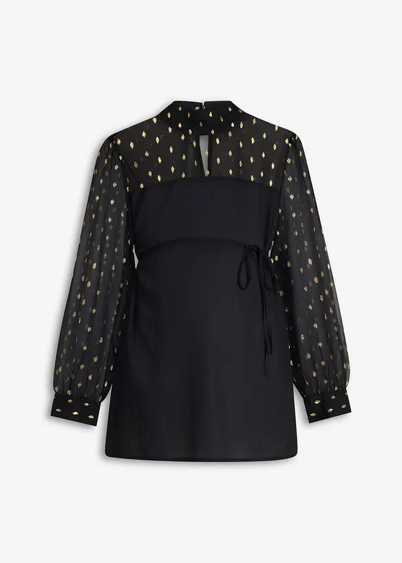 Festfin mammablus med transparenta &auml;rmar, bonprix