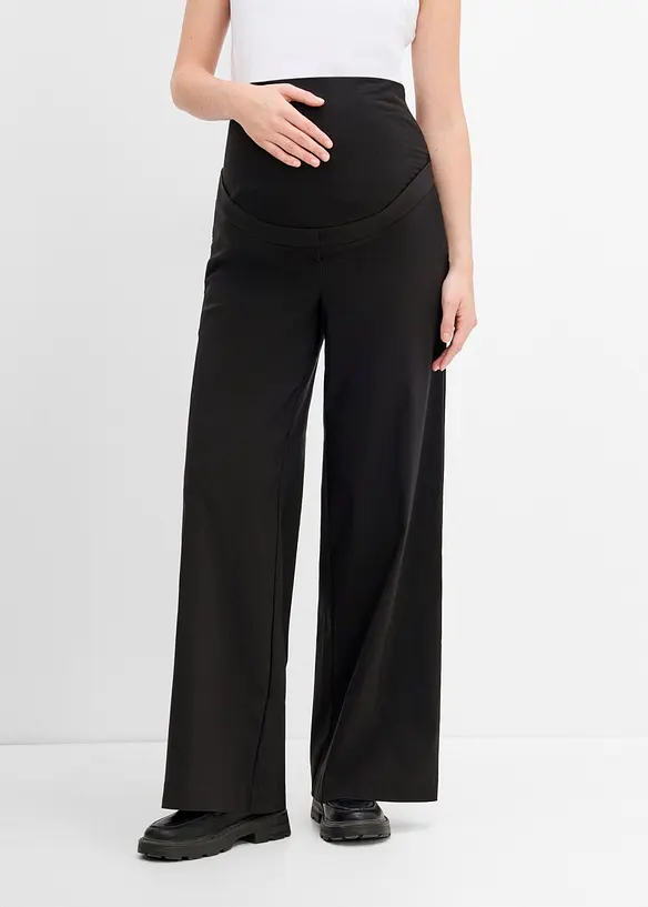 Elastisk mammabyxa med pressveck, Wide Leg, bonprix