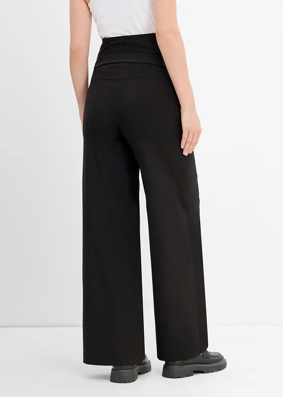 Elastisk mammabyxa med pressveck, Wide Leg, bonprix