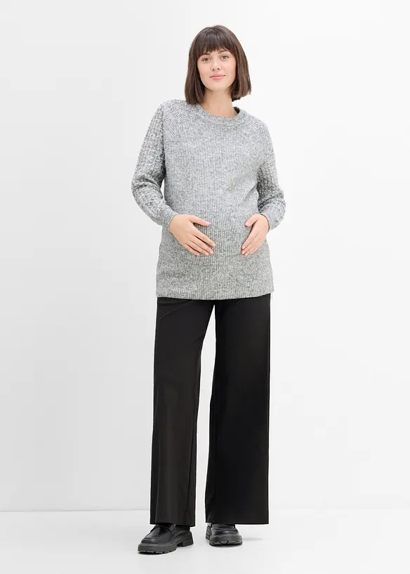 Elastisk mammabyxa med pressveck, Wide Leg, bonprix
