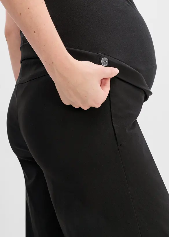 Elastisk mammabyxa med pressveck, Wide Leg, bonprix