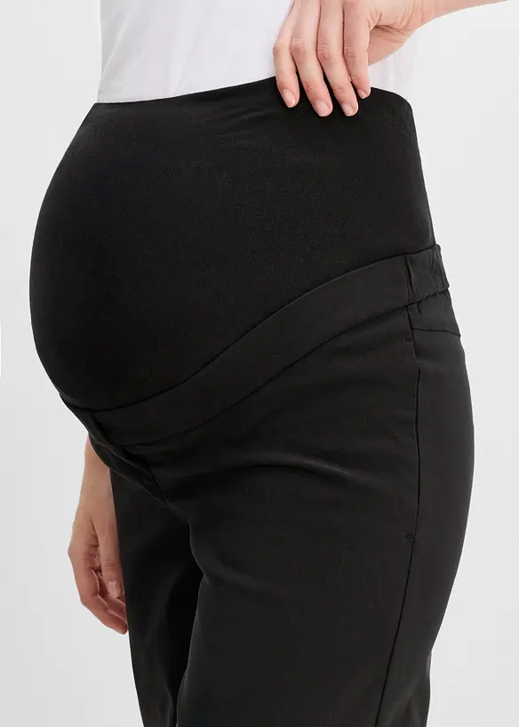 Elastisk mammabyxa med pressveck, Wide Leg, bonprix