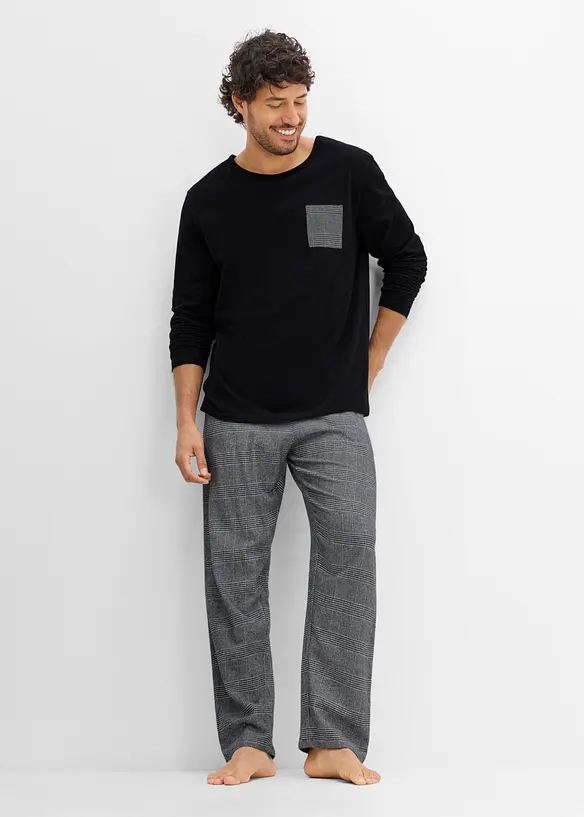 Pyjamas med flanellbyxa, bonprix