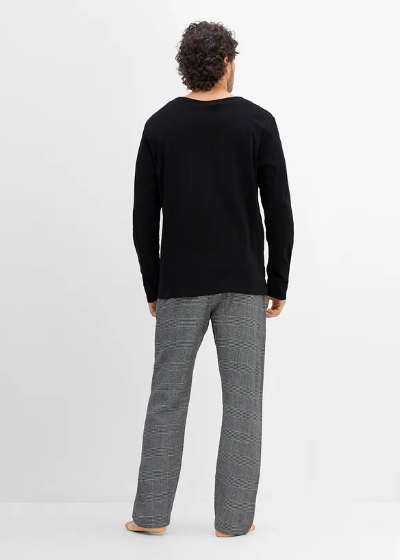 Pyjamas med flanellbyxa, bonprix