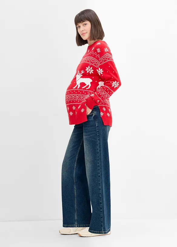 Mammajeans av ekologisk bomull, Wide Leg, bonprix
