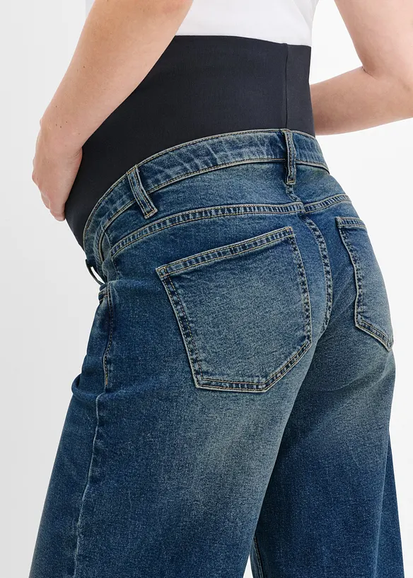 Mammajeans av ekologisk bomull, Wide Leg, bonprix