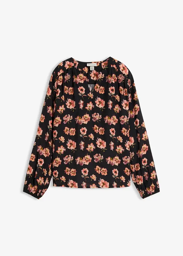 Blus i f&ouml;ljsam viskosmix, bonprix