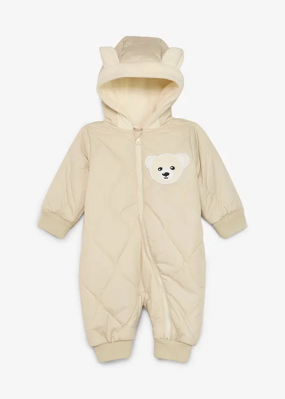Varmvadderad babyoverall av vind- och vattenavvisande material, bonprix