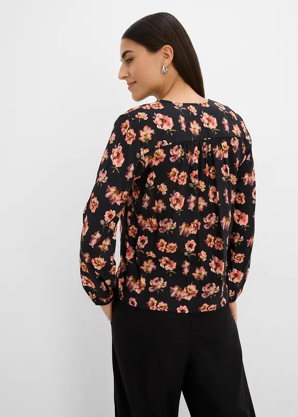Blus i f&ouml;ljsam viskosmix, bonprix