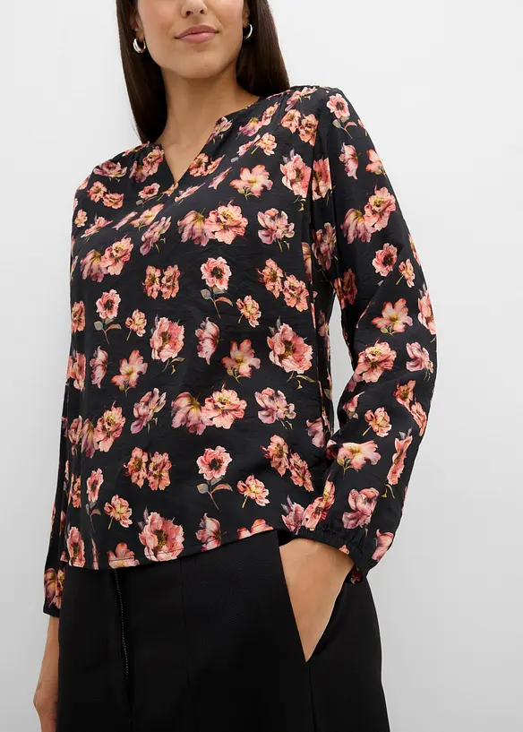 Blus i f&ouml;ljsam viskosmix, bonprix