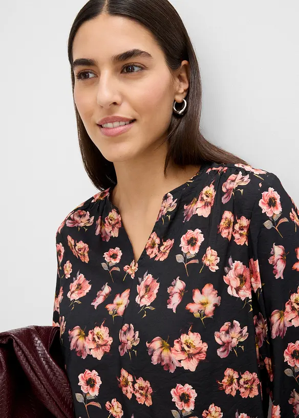 Blus i f&ouml;ljsam viskosmix, bonprix