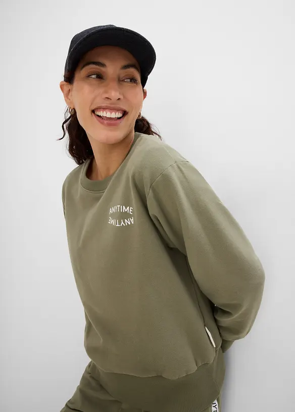 Oversizesweatshirt i mjuk bomullsmix, bonprix