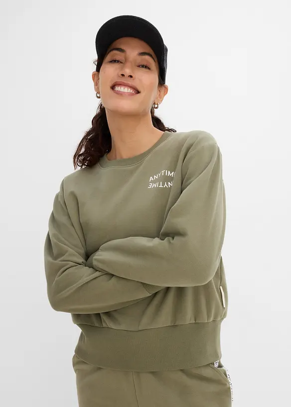 Oversizesweatshirt i mjuk bomullsmix, bonprix