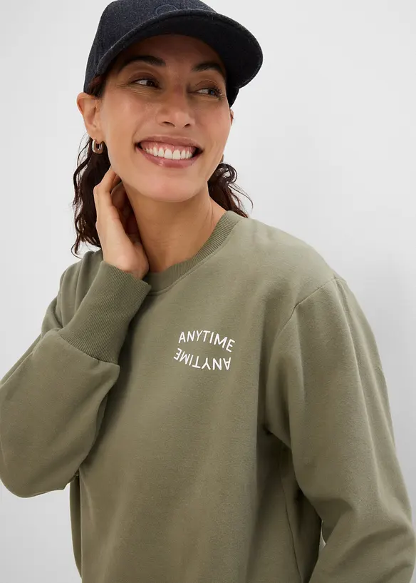 Oversizesweatshirt i mjuk bomullsmix, bonprix
