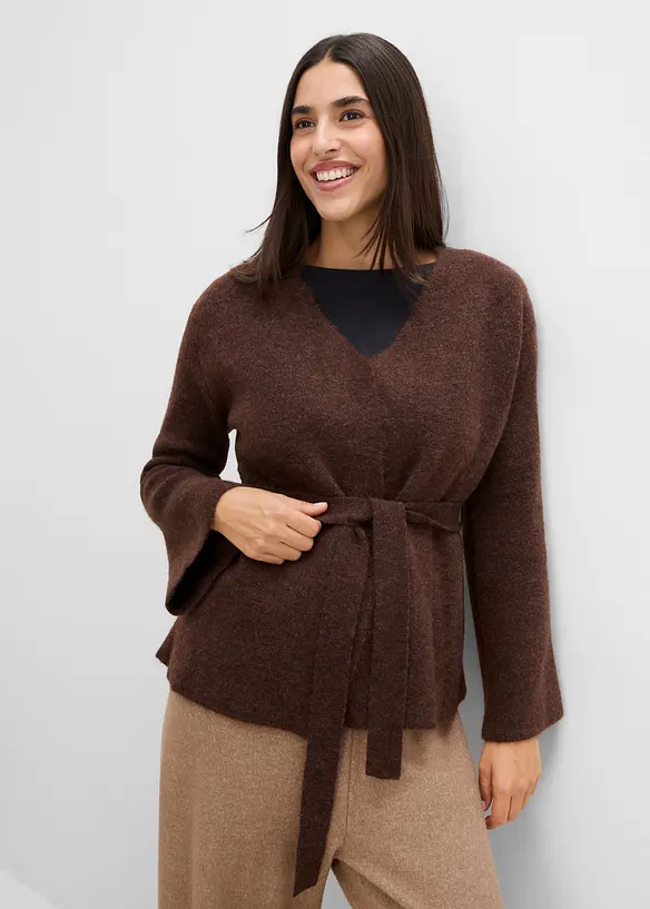 Cardigan med knytsk&auml;rp, bonprix