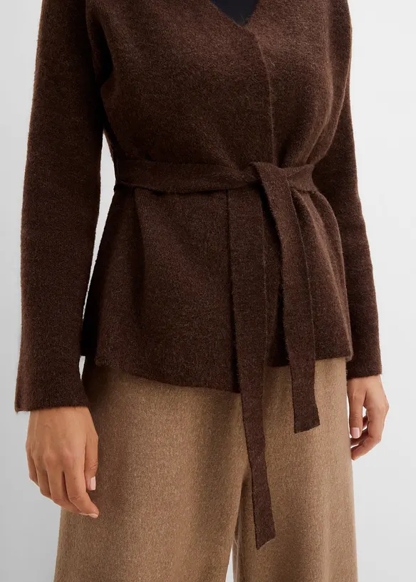 Cardigan med knytsk&auml;rp, bonprix
